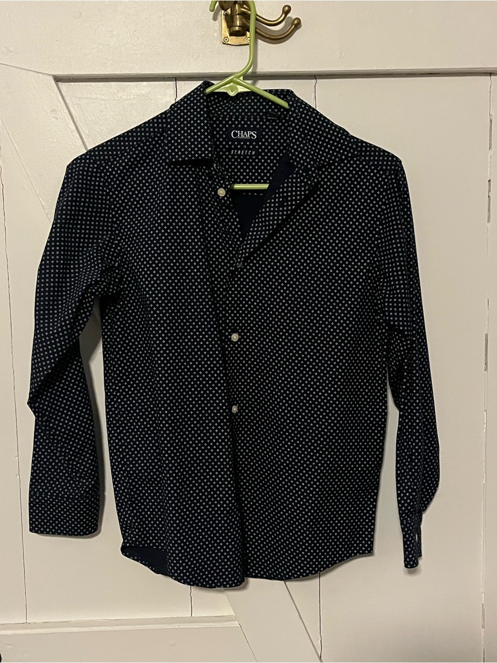 Chaps Youth Navy Dot-Pattern Button-Down Shirt